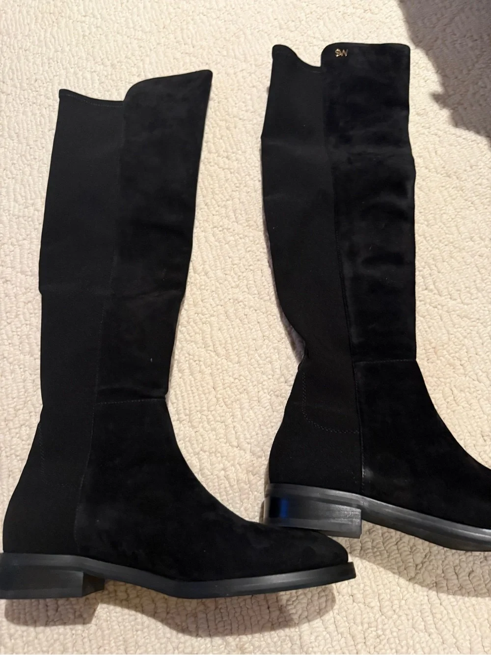 Stuart Weitzman Black Over-the-Knee Suede Stretch Boots